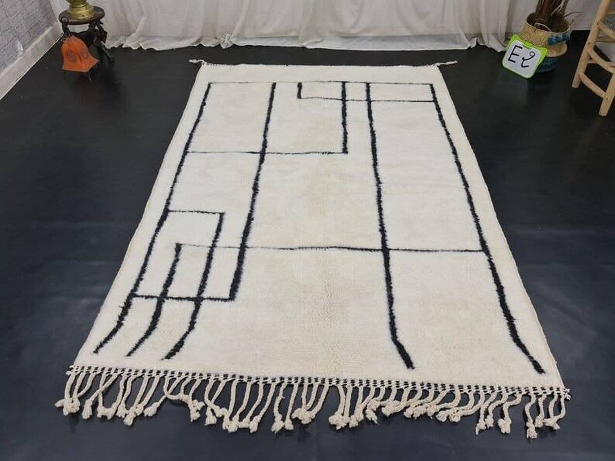 Ręcznie tkany dywan 200x300 cm, wełna, biały, Maroko - 205027