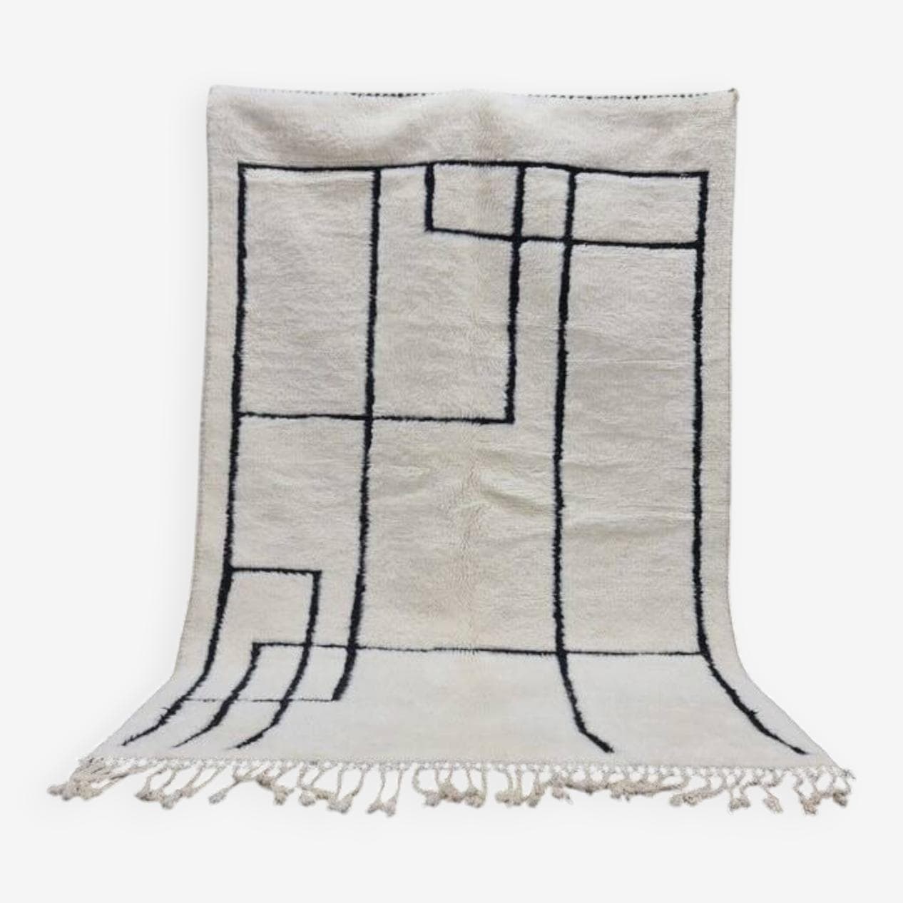 Ręcznie tkany dywan 200x300 cm, wełna, biały, Maroko - 205024