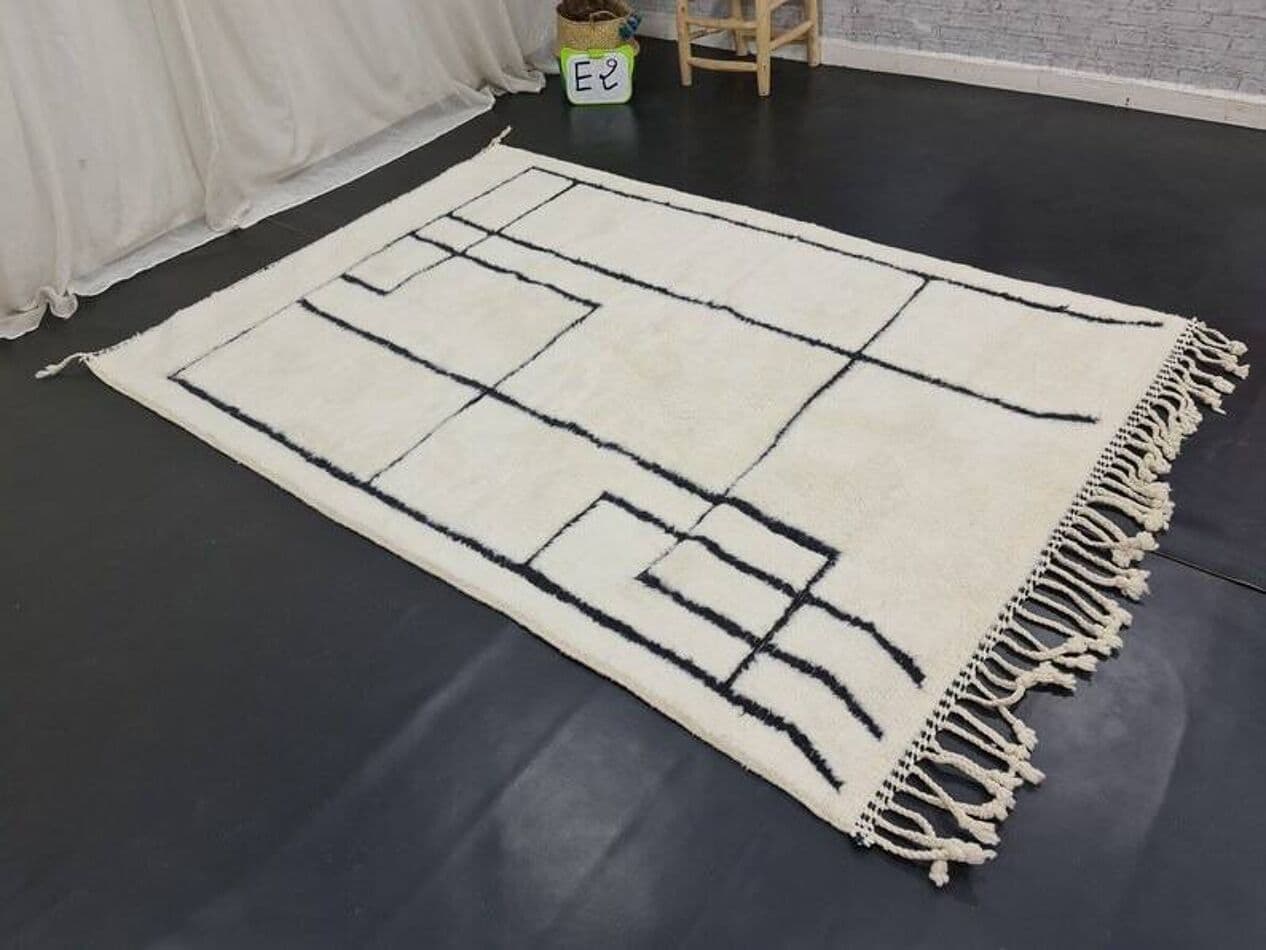 Ręcznie tkany dywan 200x300 cm, wełna, biały, Maroko - 205025