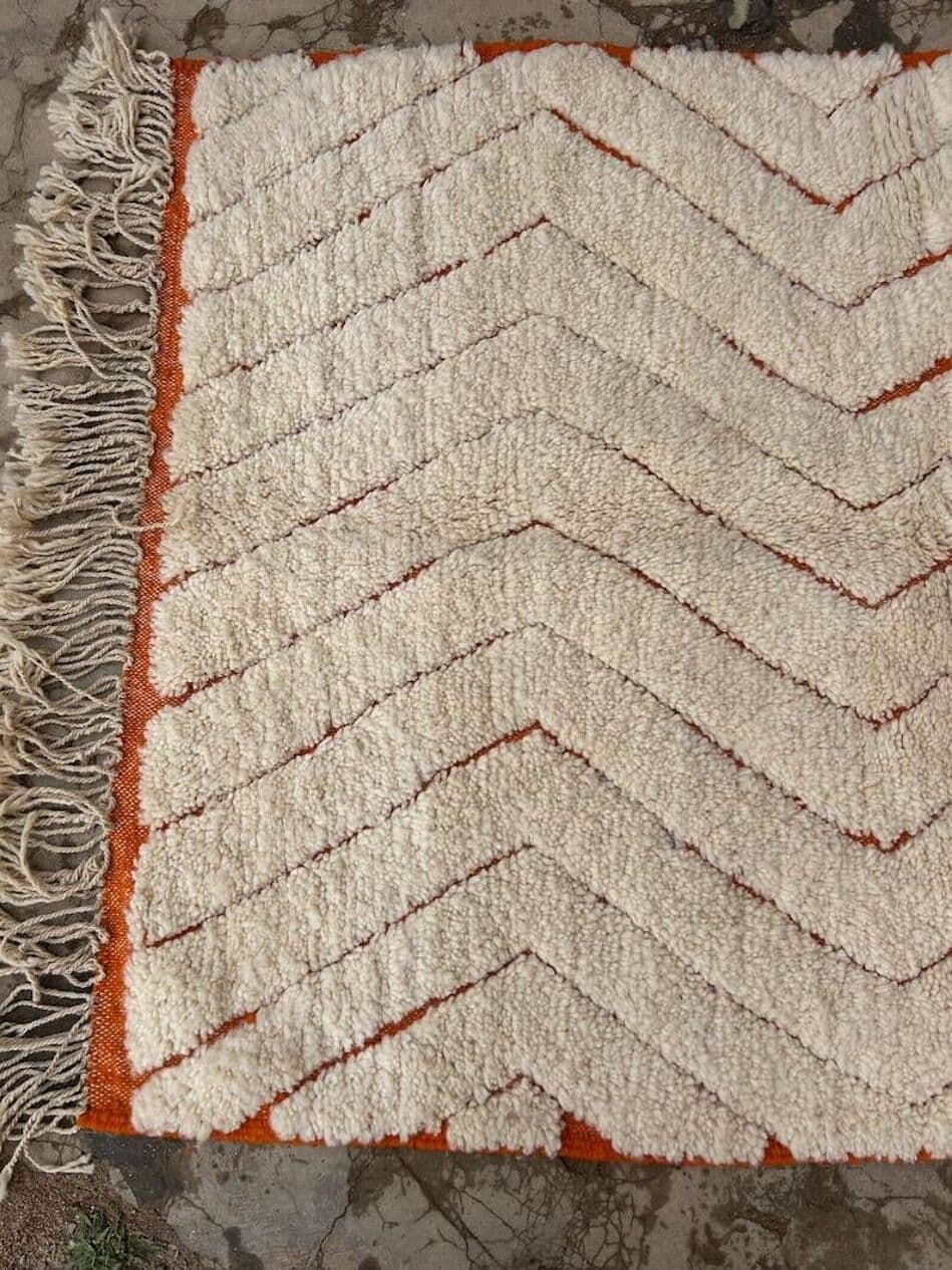 Ręcznie tkany dywan 150x250 cm, wełna, biały, Maroko - 205002