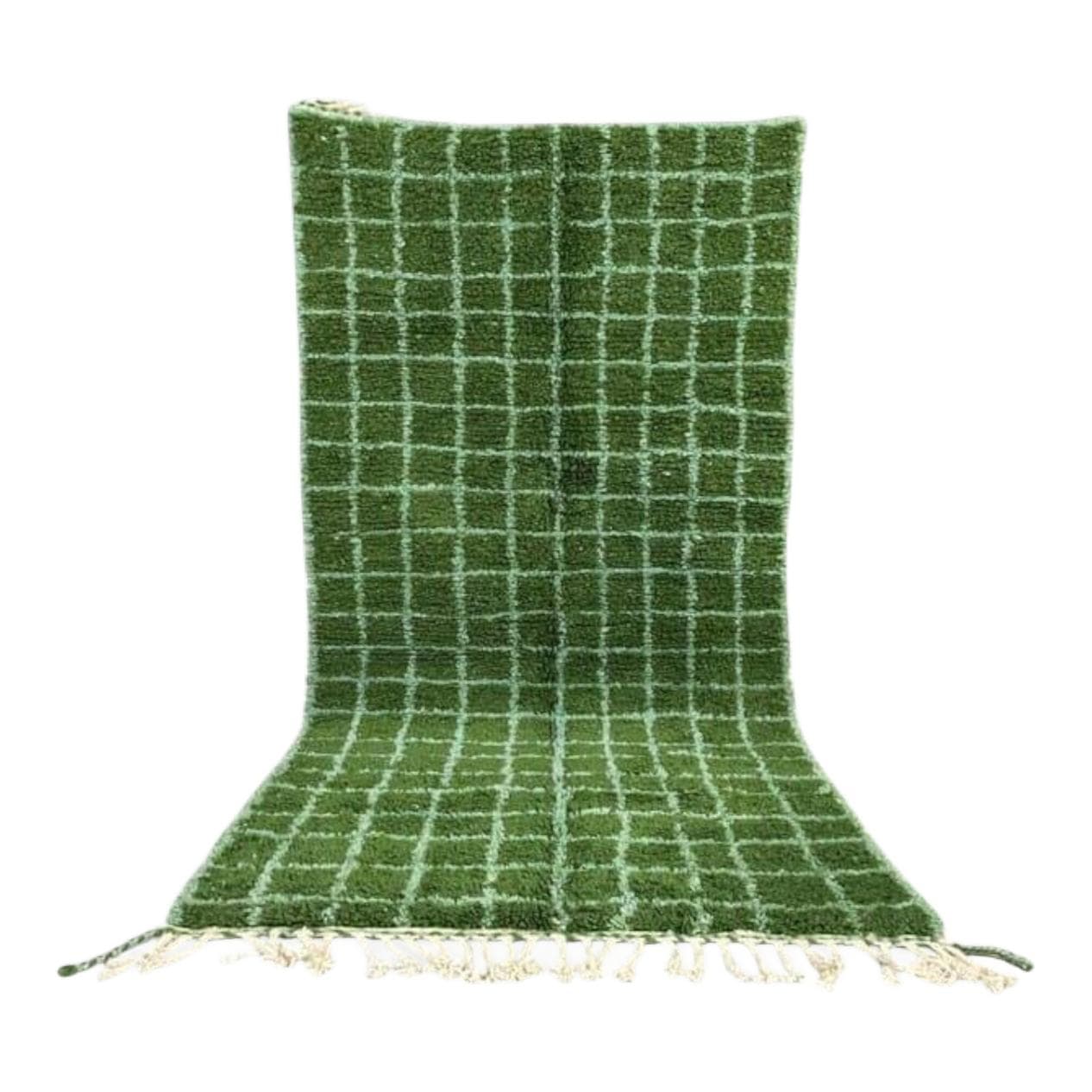 Ręcznie tkany dywan 160x240 cm, wełna, zielony, Maroko