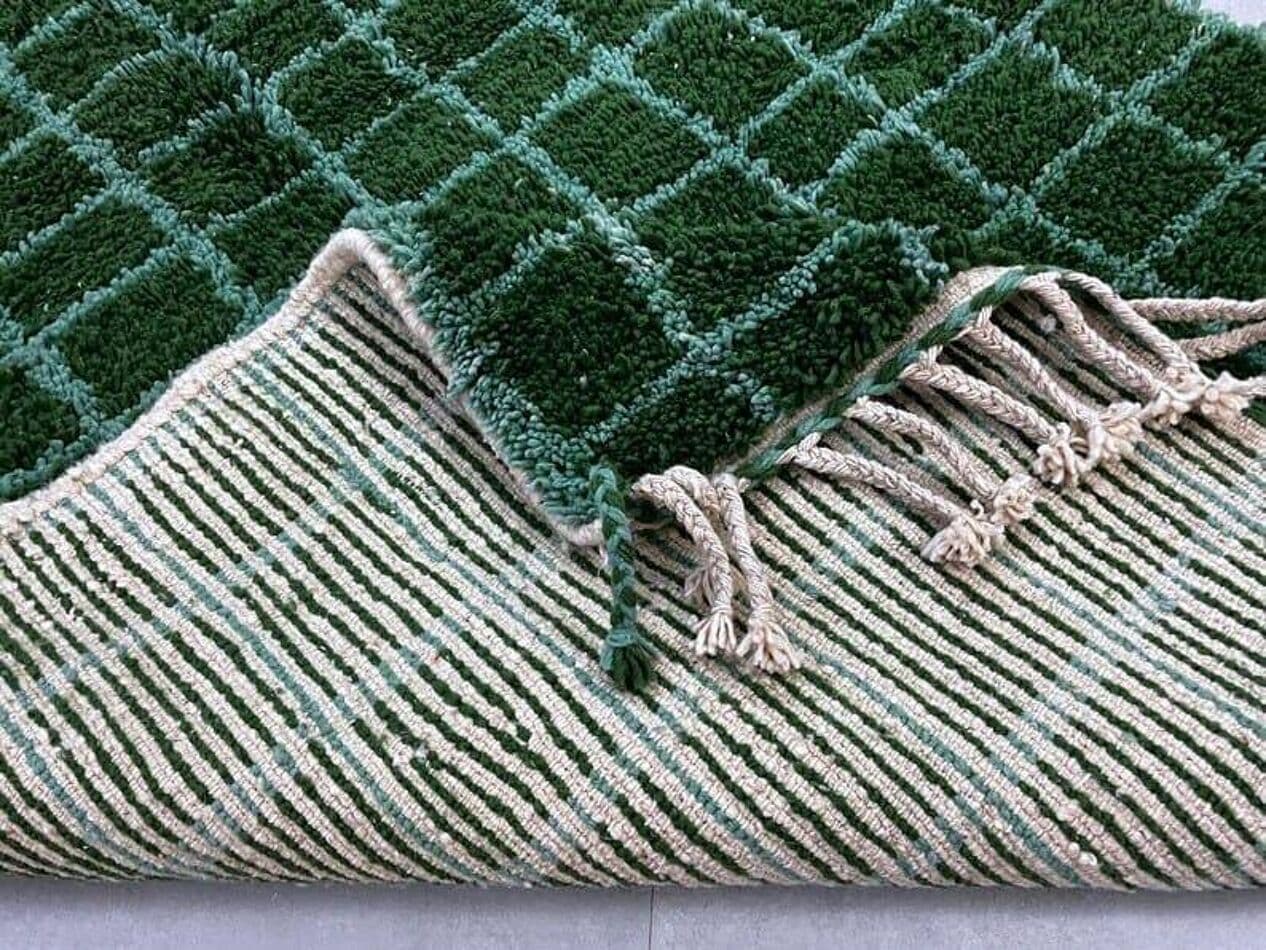 Ręcznie tkany dywan 160x240 cm, wełna, zielony, Maroko - 204983