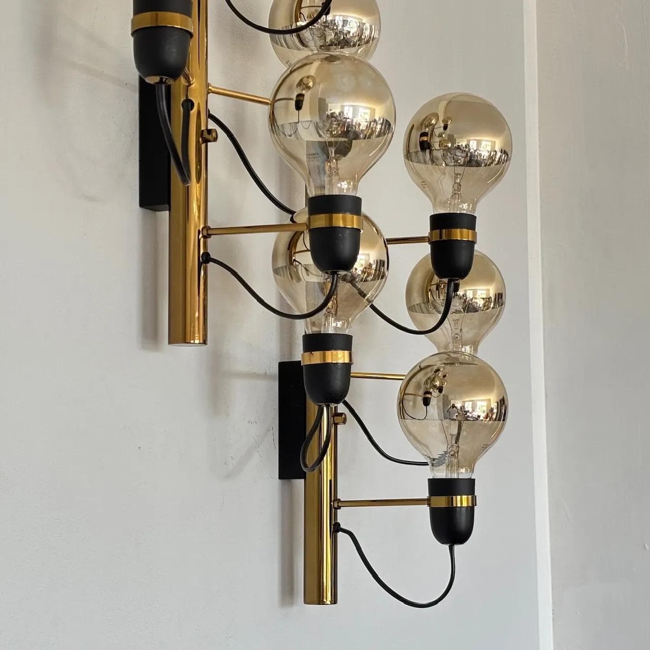 Para kinkietów, mosiądz złoty, Niemcy, lata 70. - 14697