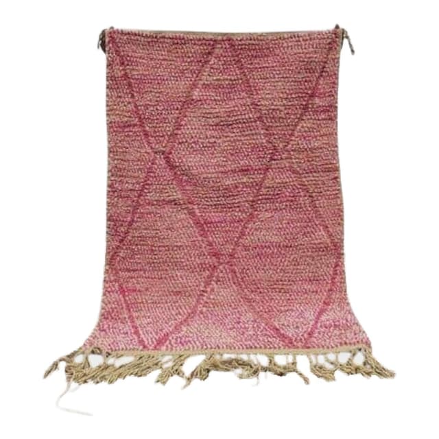 Ręcznie tkany dywan 140x260 cm, wełna, różowy, Maroko - WYMIARY