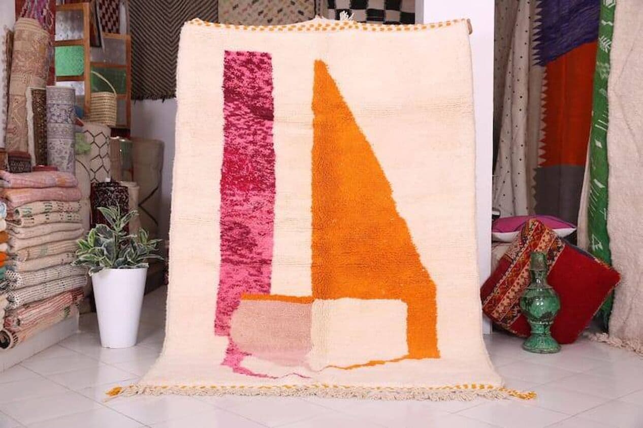 Ręcznie tkany dywan 200x300 cm, wełna, multikolor, Maroko - 204866