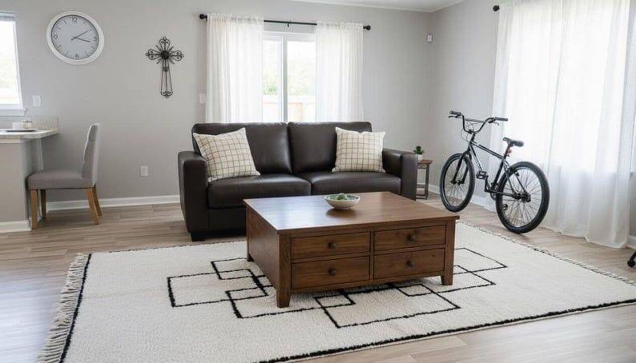 Ręcznie tkany dywan 150x250 cm, wełna, biały, czarny, Maroko - 204823