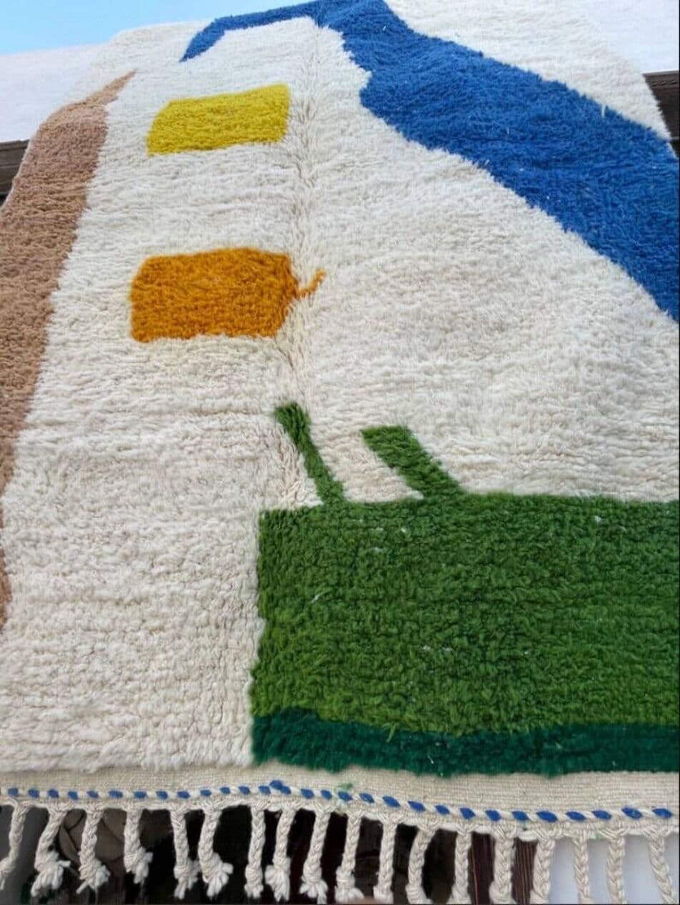 Ręcznie tkany dywan 160x240 cm, wełna, wielokolorowy, Maroko - 204816