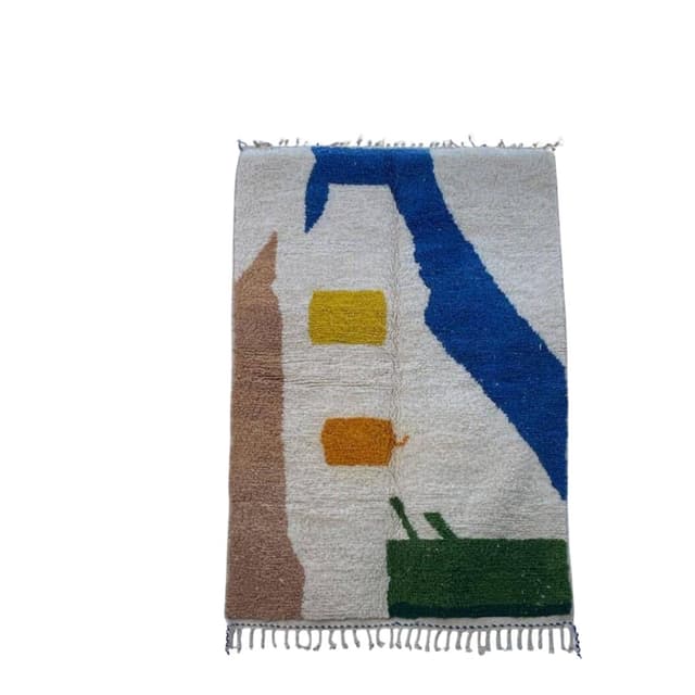 Ręcznie tkany dywan 160x240 cm, wełna, wielokolorowy, Maroko - WYMIARY