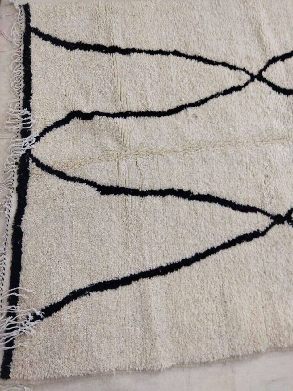 Ręcznie tkany dywan 150x250 cm, wełna, biały, Maroko - 204809