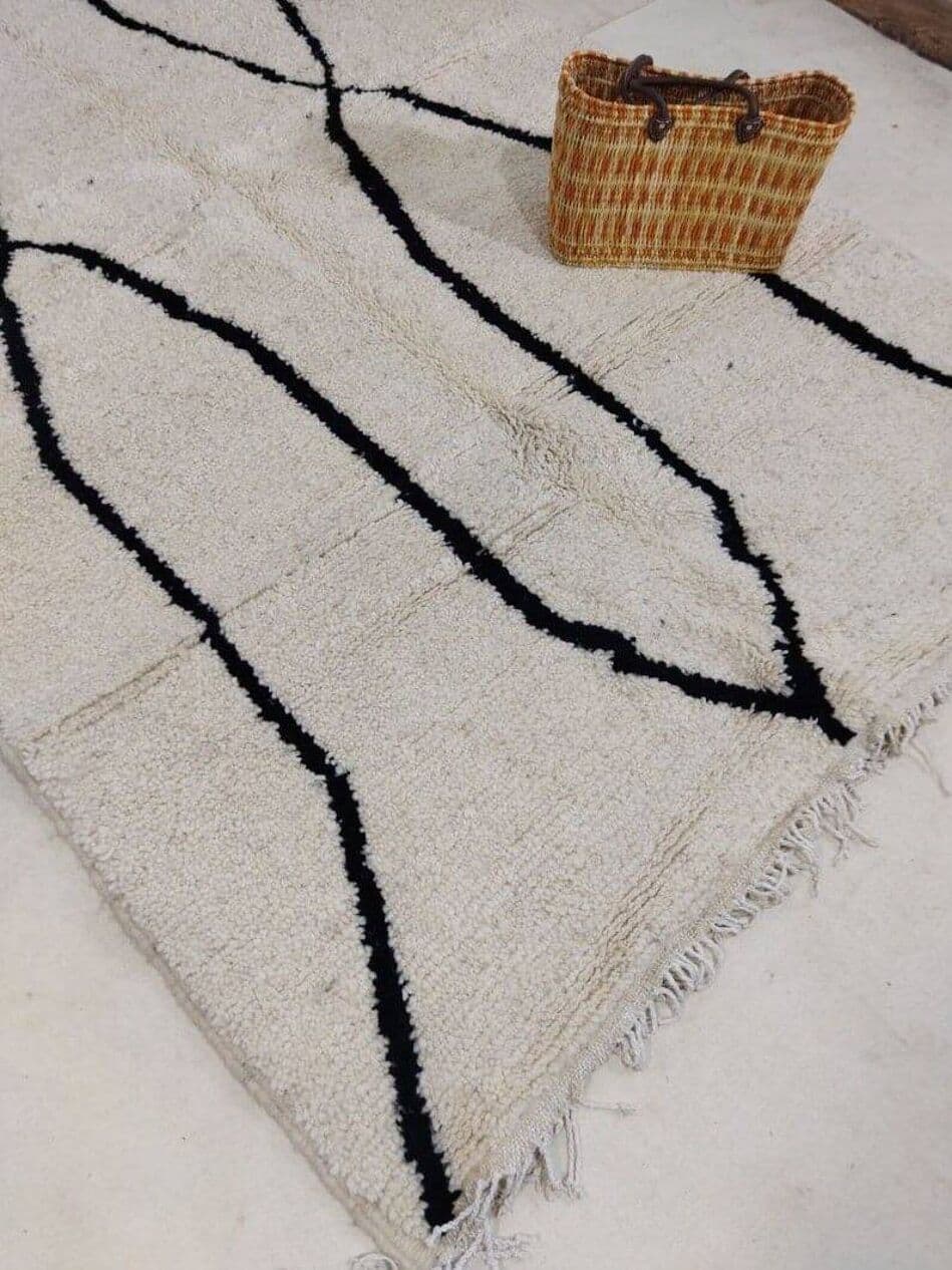 Ręcznie tkany dywan 150x250 cm, wełna, biały, Maroko - 204811