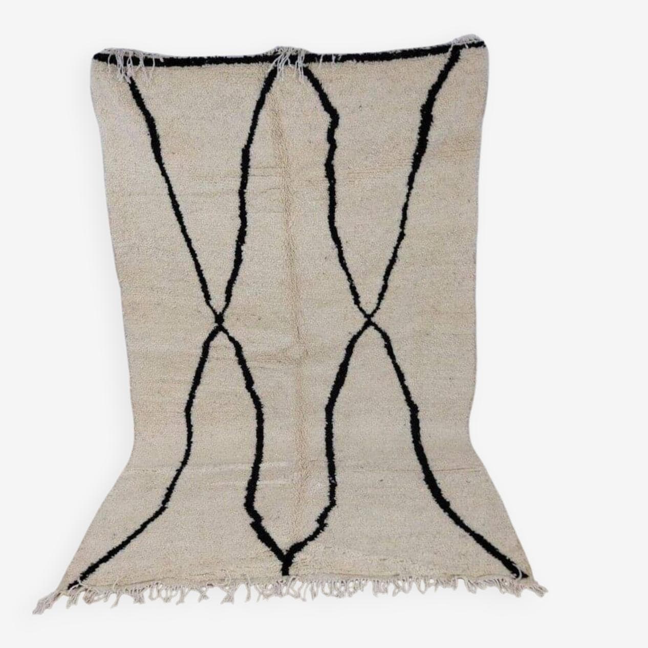 Ręcznie tkany dywan 150x250 cm, wełna, biały, Maroko - 204806