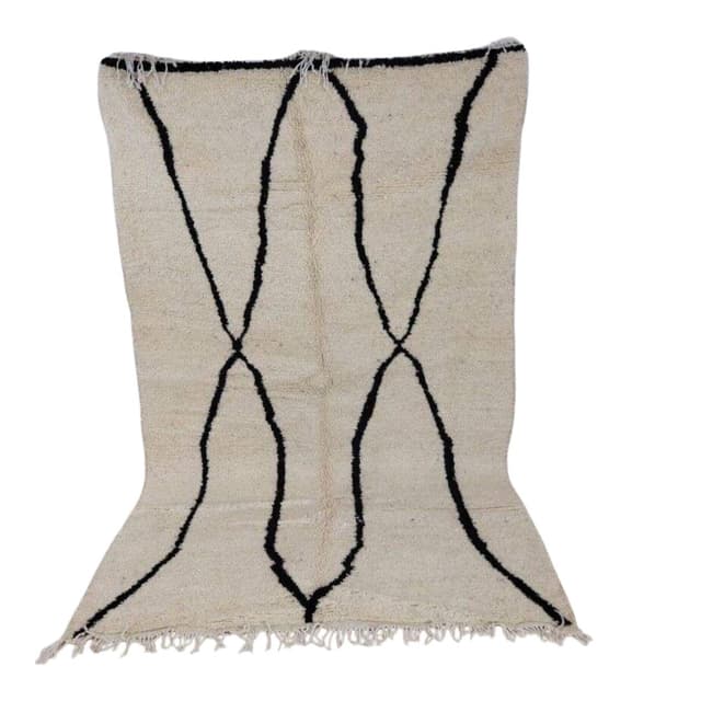 Ręcznie tkany dywan 150x250 cm, wełna, biały, Maroko - WYMIARY