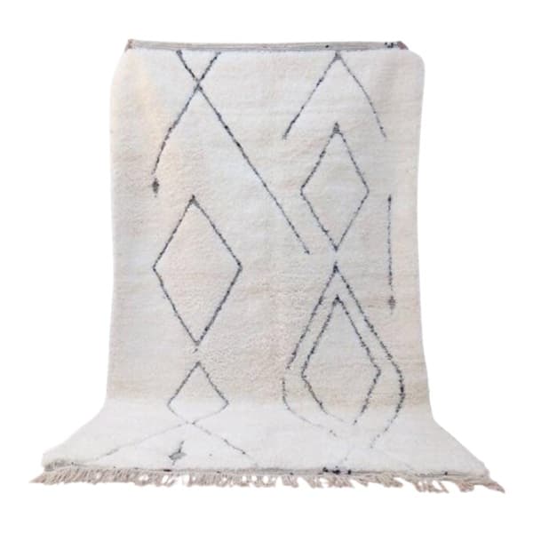 Ręcznie tkany dywan 200x300 cm, wełna, biały, Maroko