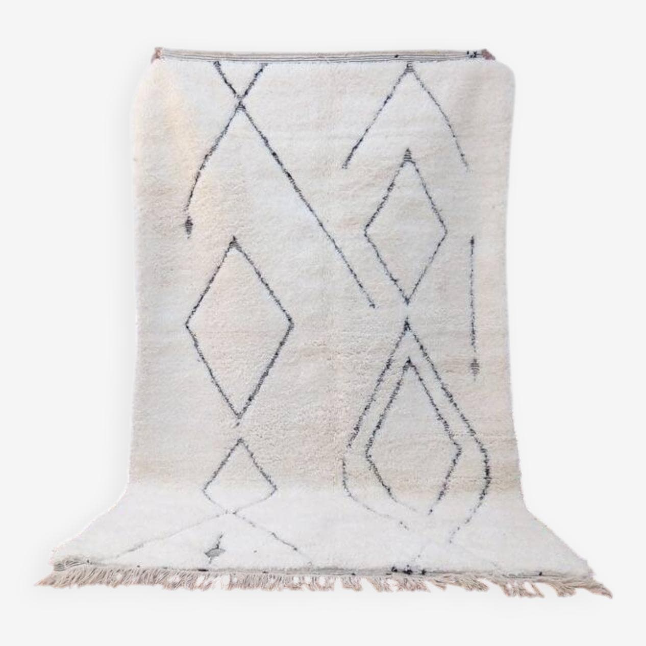 Ręcznie tkany dywan 200x300 cm, wełna, biały, Maroko - 204768