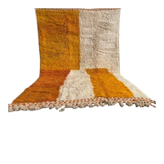 Ręcznie tkany dywan 150x250 cm, wełna, pomarańczowy, Maroko - WYMIARY