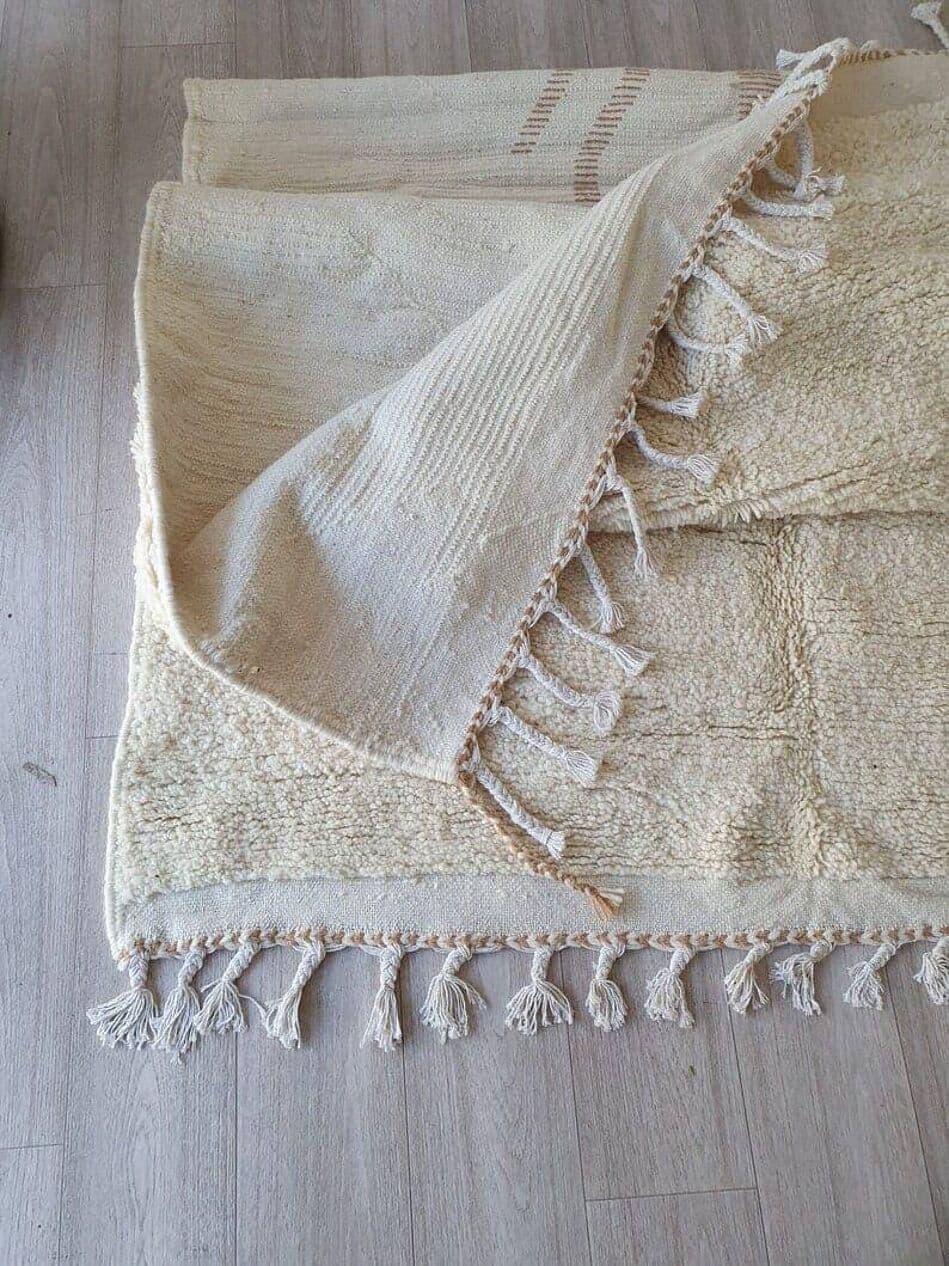 Ręcznie tkany dywan 150x250 cm, wełna, kremowy, terakota, Maroko - 204688