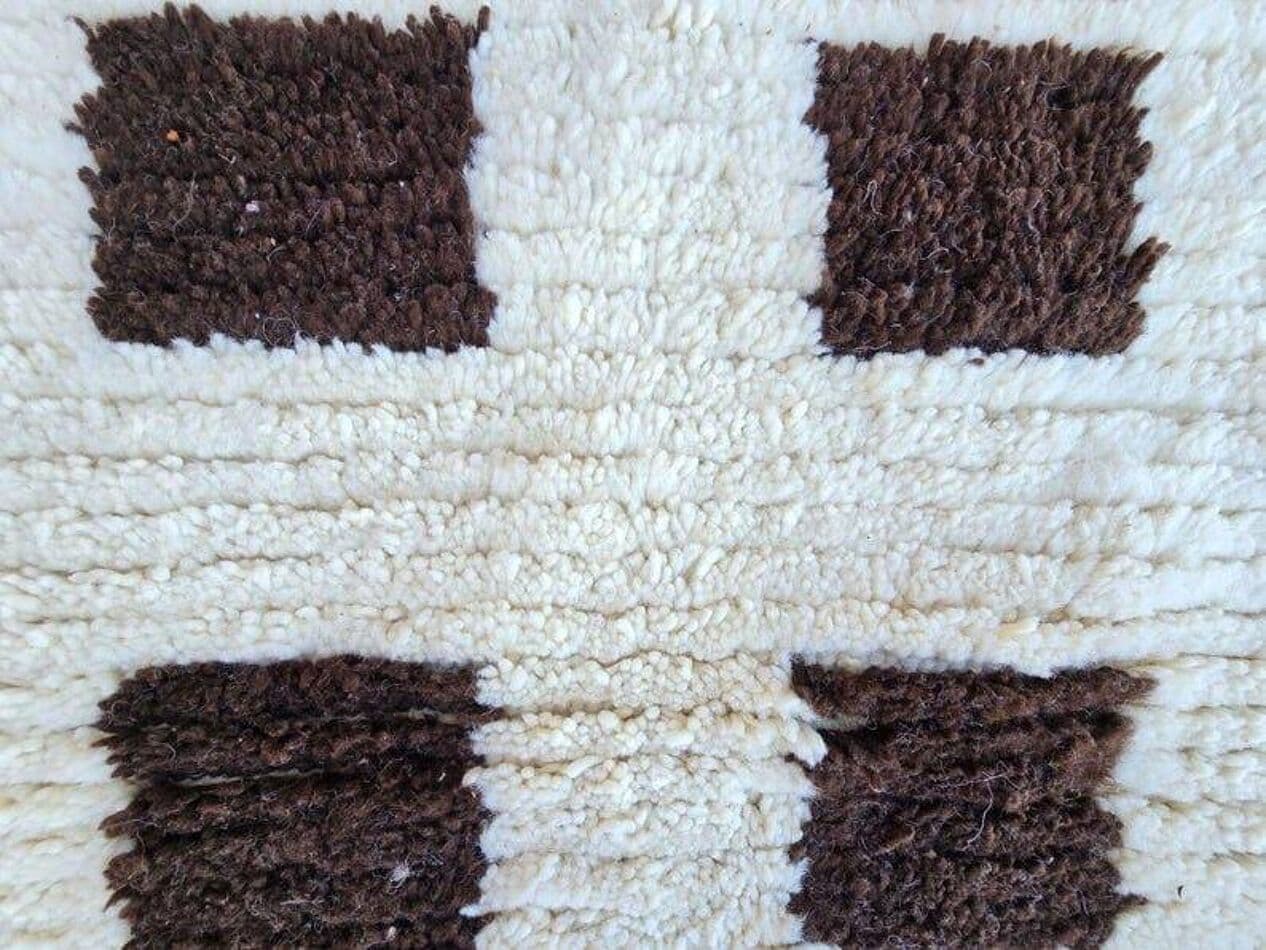 Ręcznie tkany dywan 150x250 cm, wełna, biały, Maroko - 204656