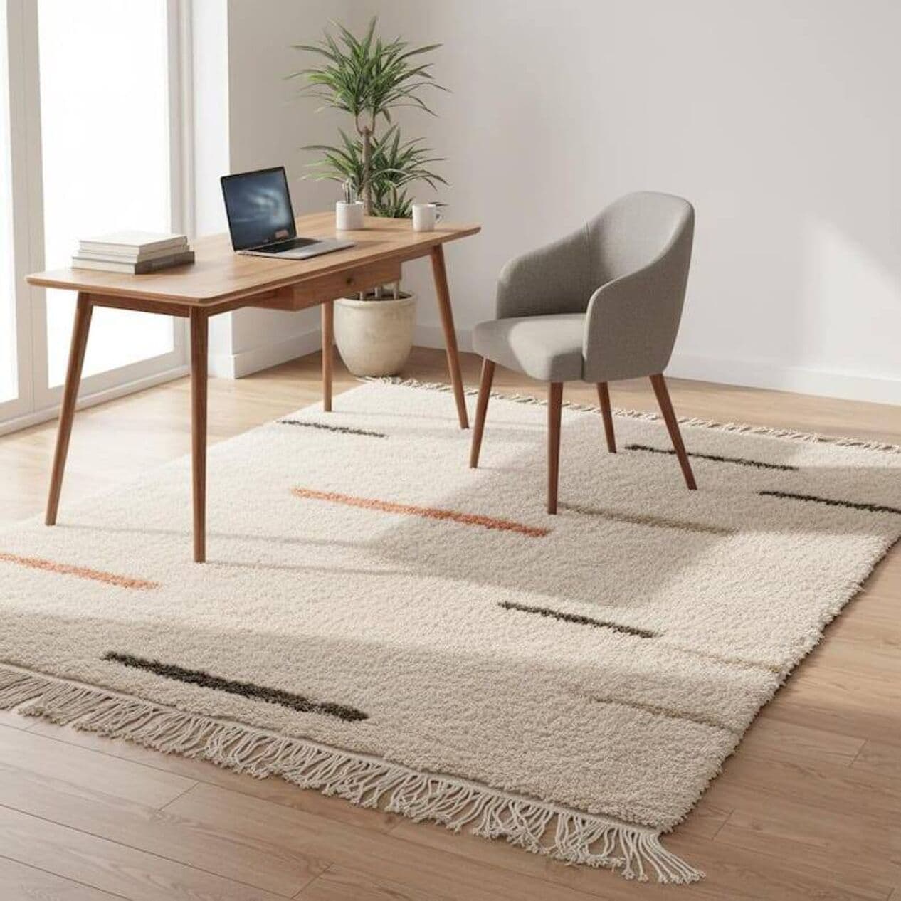 Ręcznie tkany dywan 160x250 cm, wełna, multikolor, Maroko - 204632