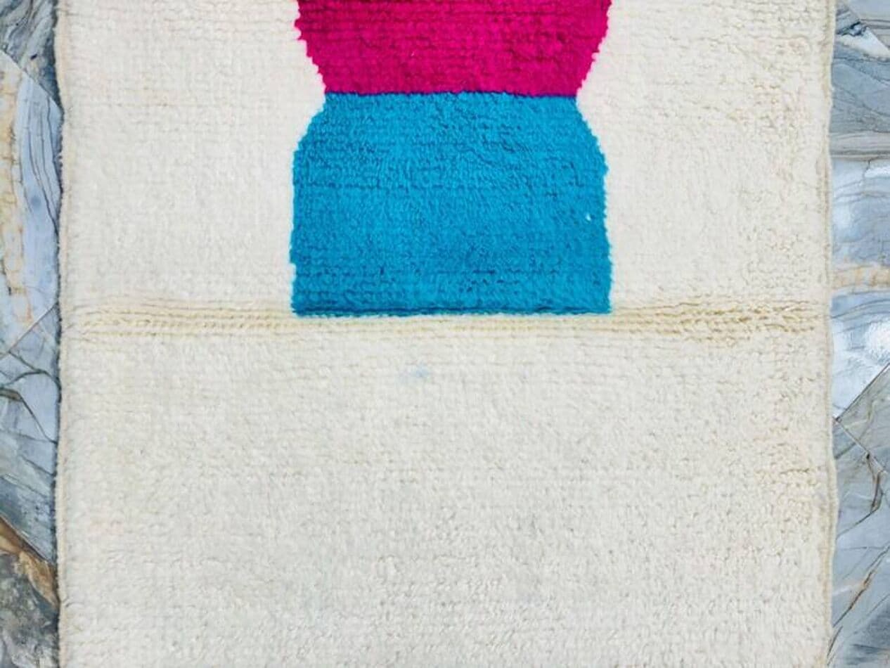 Ręcznie tkany dywan 100x200 cm, wełna, multikolor, Maroko - 204619