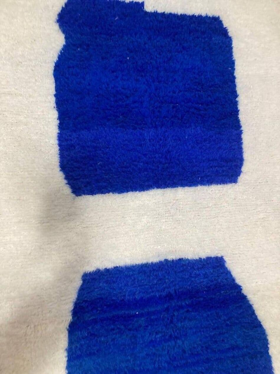 Ręcznie tkany dywan 200x300 cm, wełna, biały, niebieski, Maroko - 204589