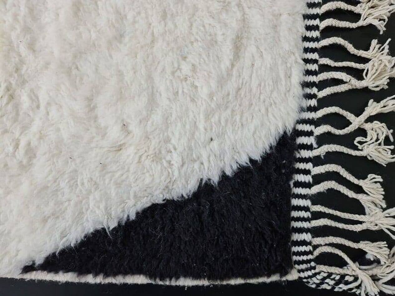 Ręcznie tkany dywan 150x250 cm, wełna, biały, czarny, Maroko - 204570