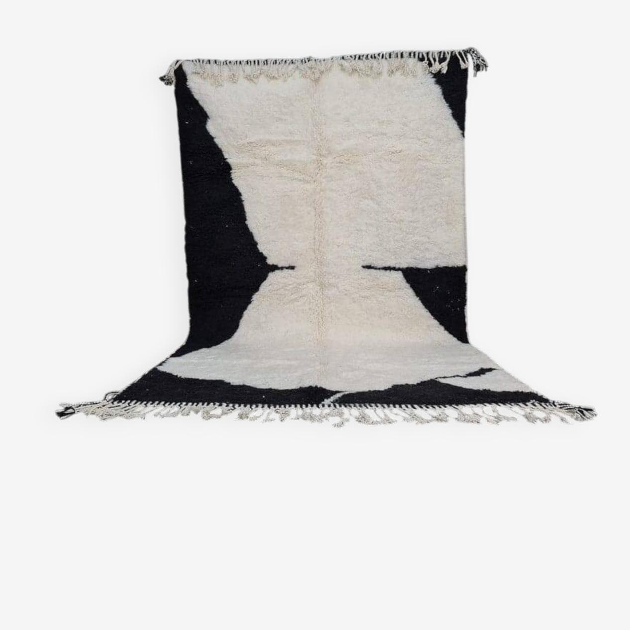 Ręcznie tkany dywan 150x250 cm, wełna, biały, czarny, Maroko - 204569