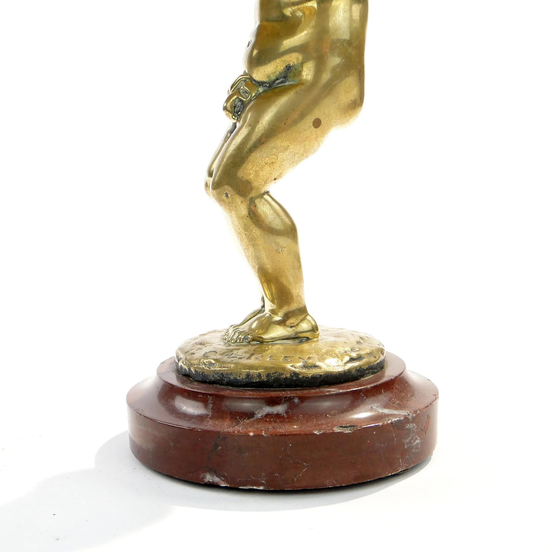 Wizytownik Blackamoor, marmur brązowy ciemny, mosiądz, proj. L. Kley, Francja, lata 20. - 14746