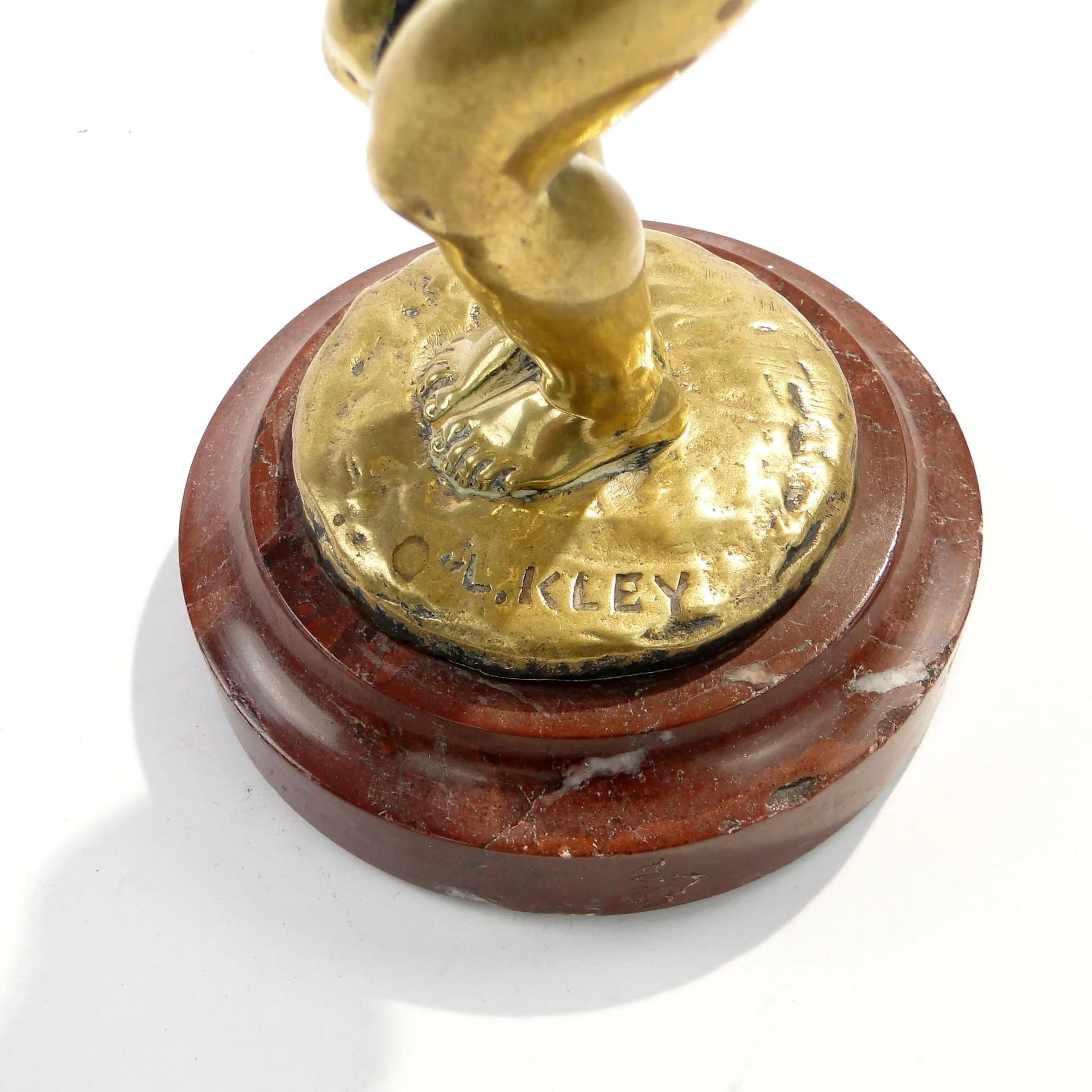 Wizytownik Blackamoor, marmur brązowy ciemny, mosiądz, proj. L. Kley, Francja, lata 20. - 14747