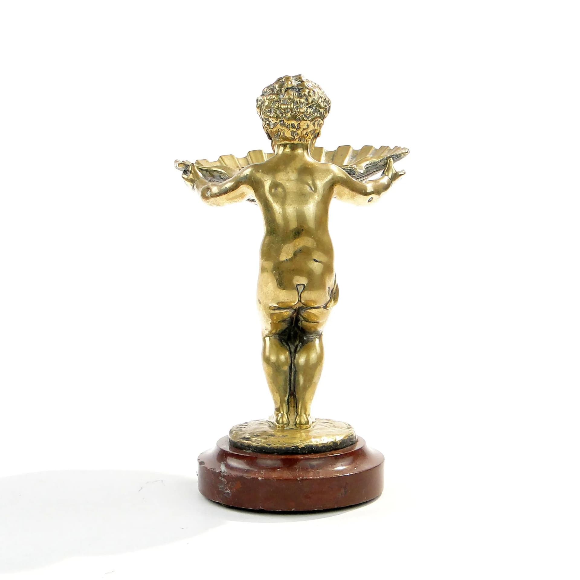 Wizytownik Blackamoor, marmur brązowy ciemny, mosiądz, proj. L. Kley, Francja, lata 20. - 14748