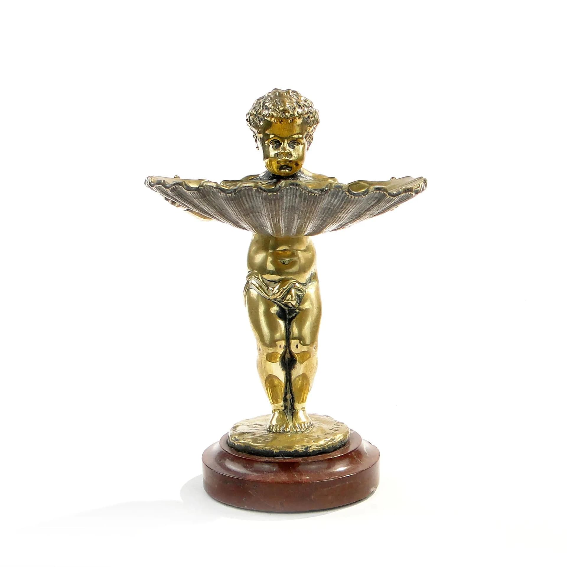 Wizytownik Blackamoor, marmur brązowy ciemny, mosiądz, proj. L. Kley, Francja, lata 20. - 14743