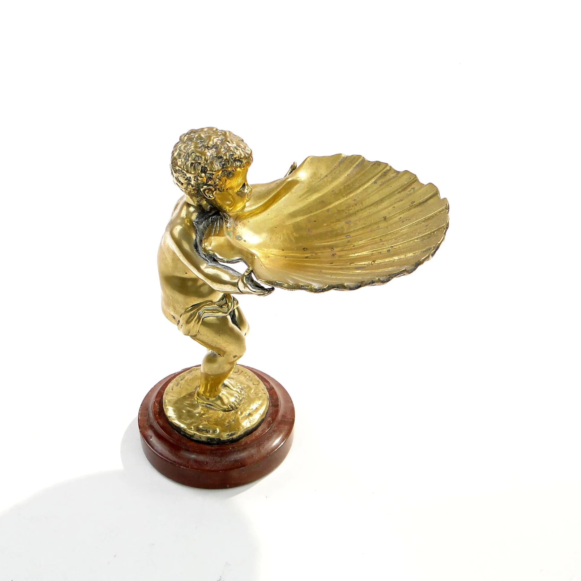 Wizytownik Blackamoor, marmur brązowy ciemny, mosiądz, proj. L. Kley, Francja, lata 20. - 14742