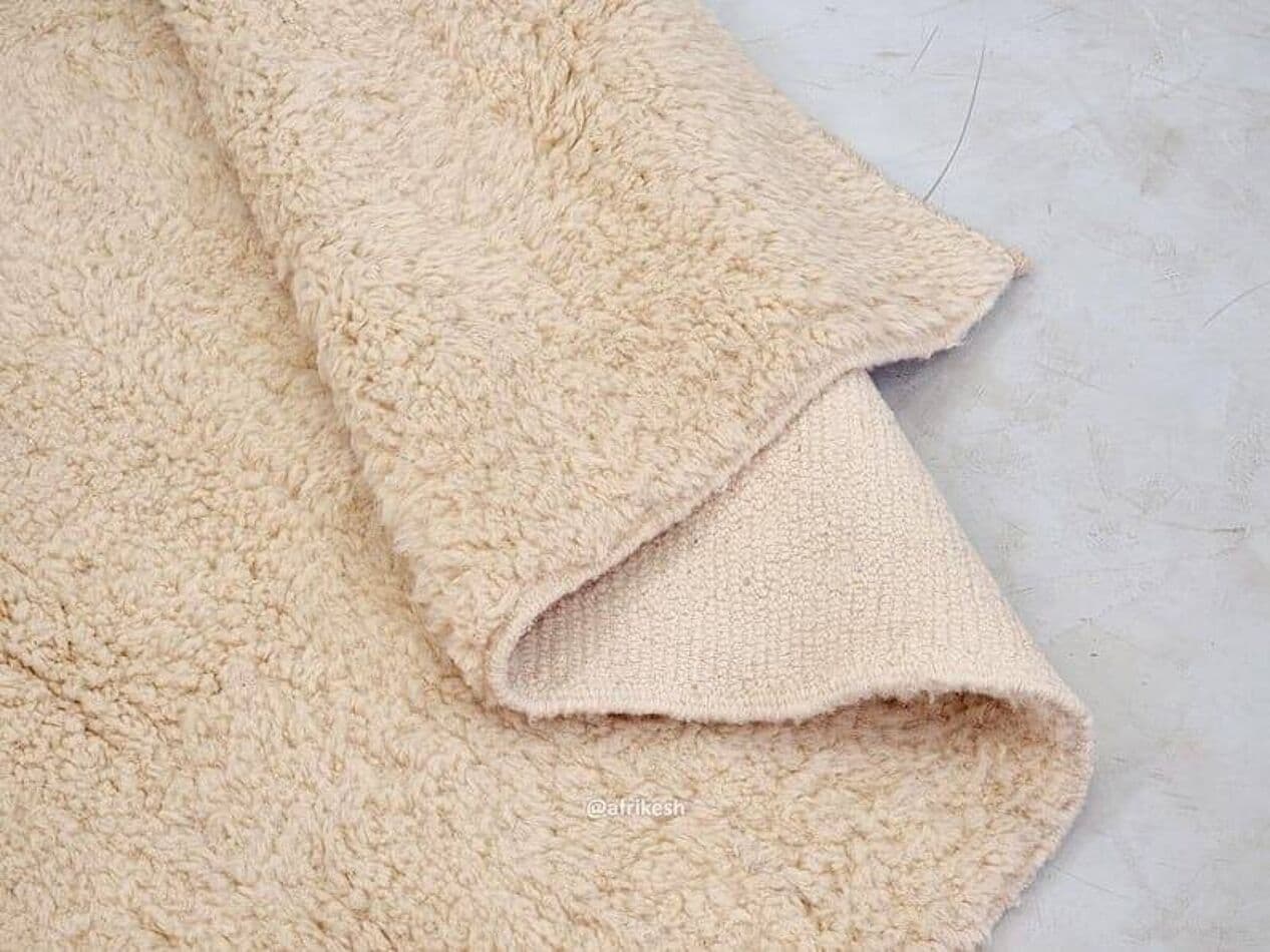 Ręcznie tkany dywan 200x300 cm, wełna, beżowy, czarny, Maroko - 204529