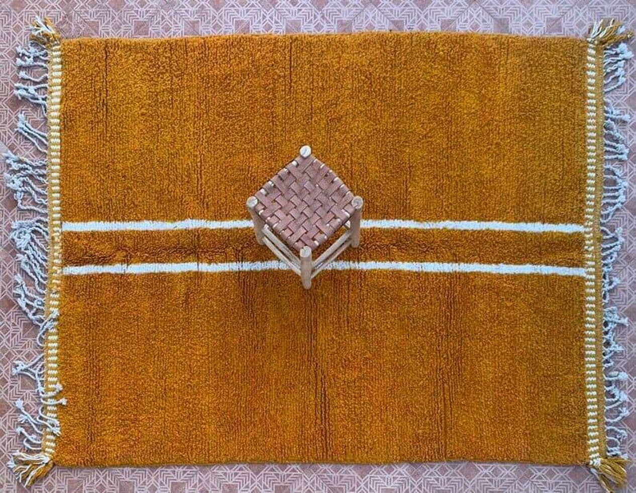 Ręcznie tkany dywan 100x200 cm, wełna, pomarańczowy, Maroko - 204526