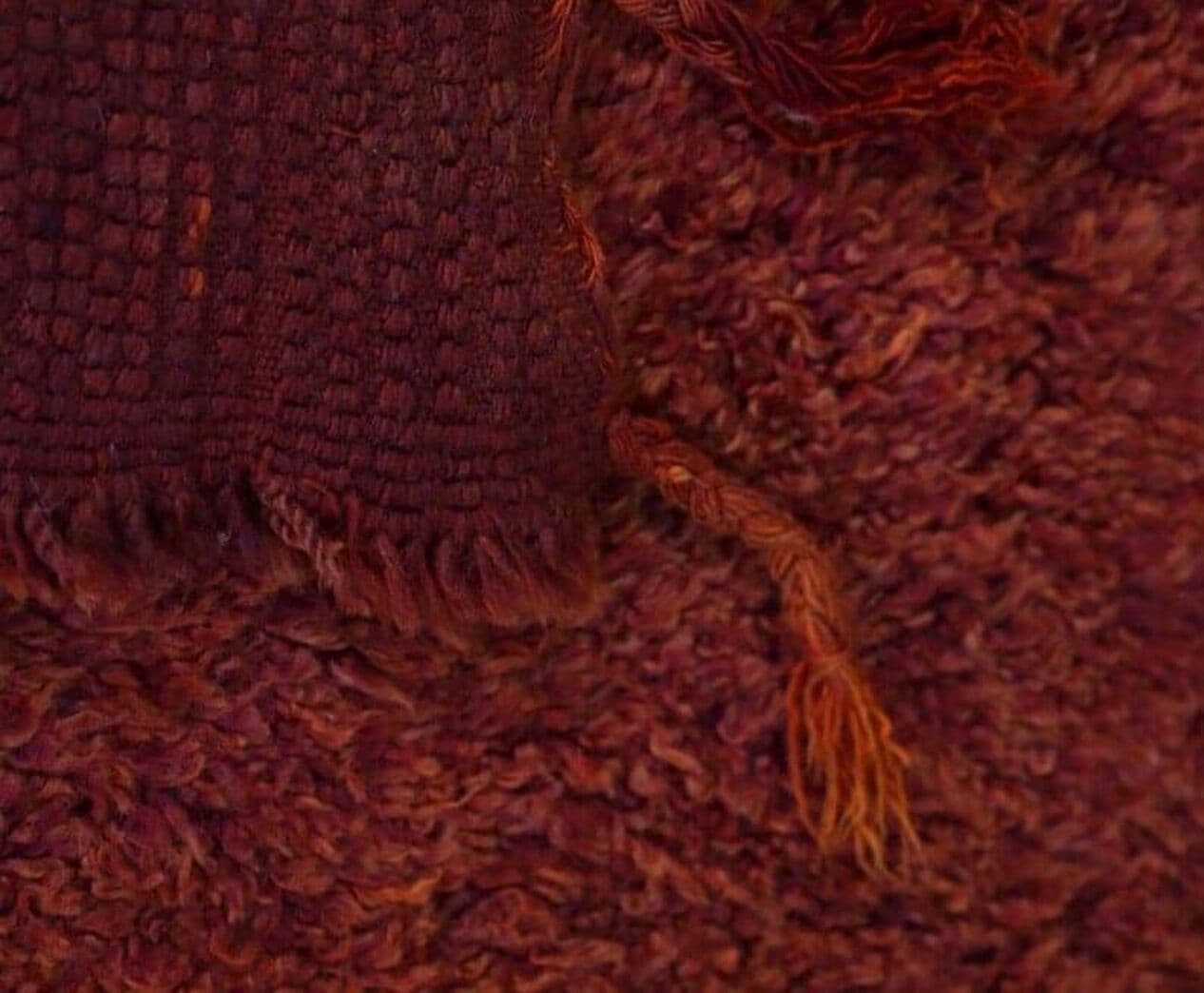 Ręcznie tkany dywan 100x200 cm, wełna, bordowy, Maroko - 204520