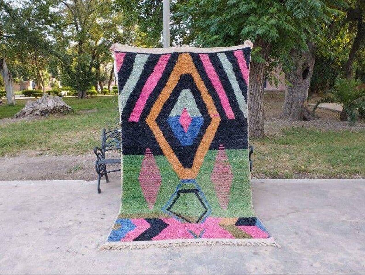 Ręcznie tkany dywan 150x250 cm, wełna, multikolor, Maroko - 204513