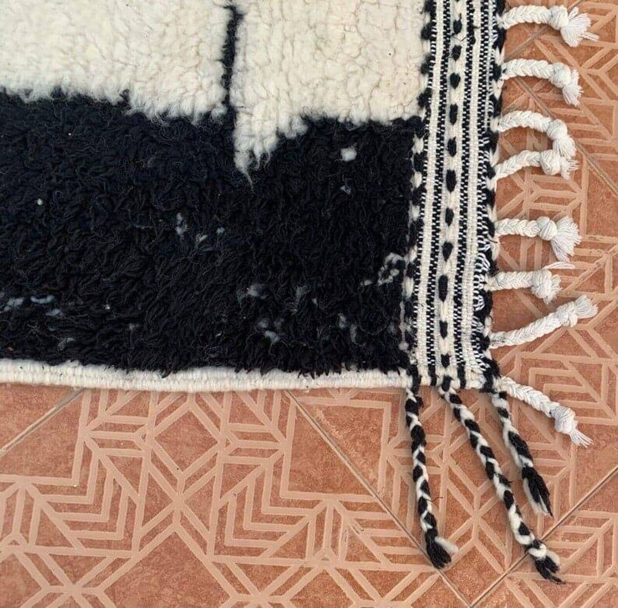 Ręcznie tkany dywan 160x250 cm, wełna, czarny, Maroko - 204468