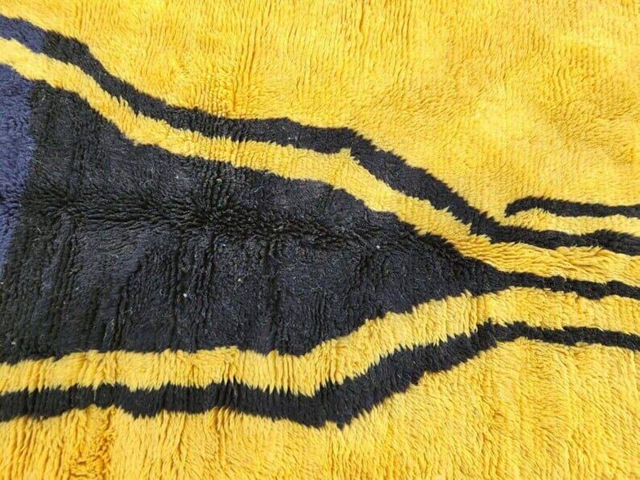 Ręcznie tkany dywan 160x240 cm, wełna, żółty, Maroko - 204337