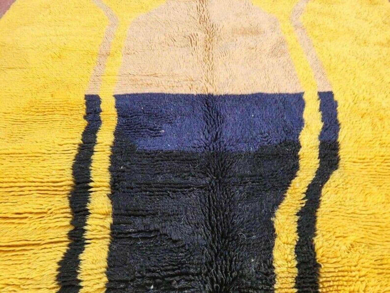 Ręcznie tkany dywan 160x240 cm, wełna, żółty, Maroko - 204335