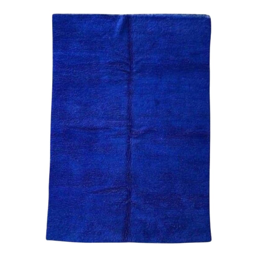 Ręcznie tkany dywan 150x250 cm, wełna, niebieski, Maroko