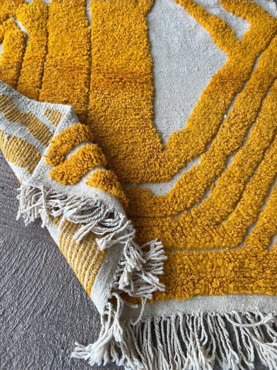 Ręcznie tkany dywan 100x200 cm, wełna, pomarańczowy, Maroko - 204266