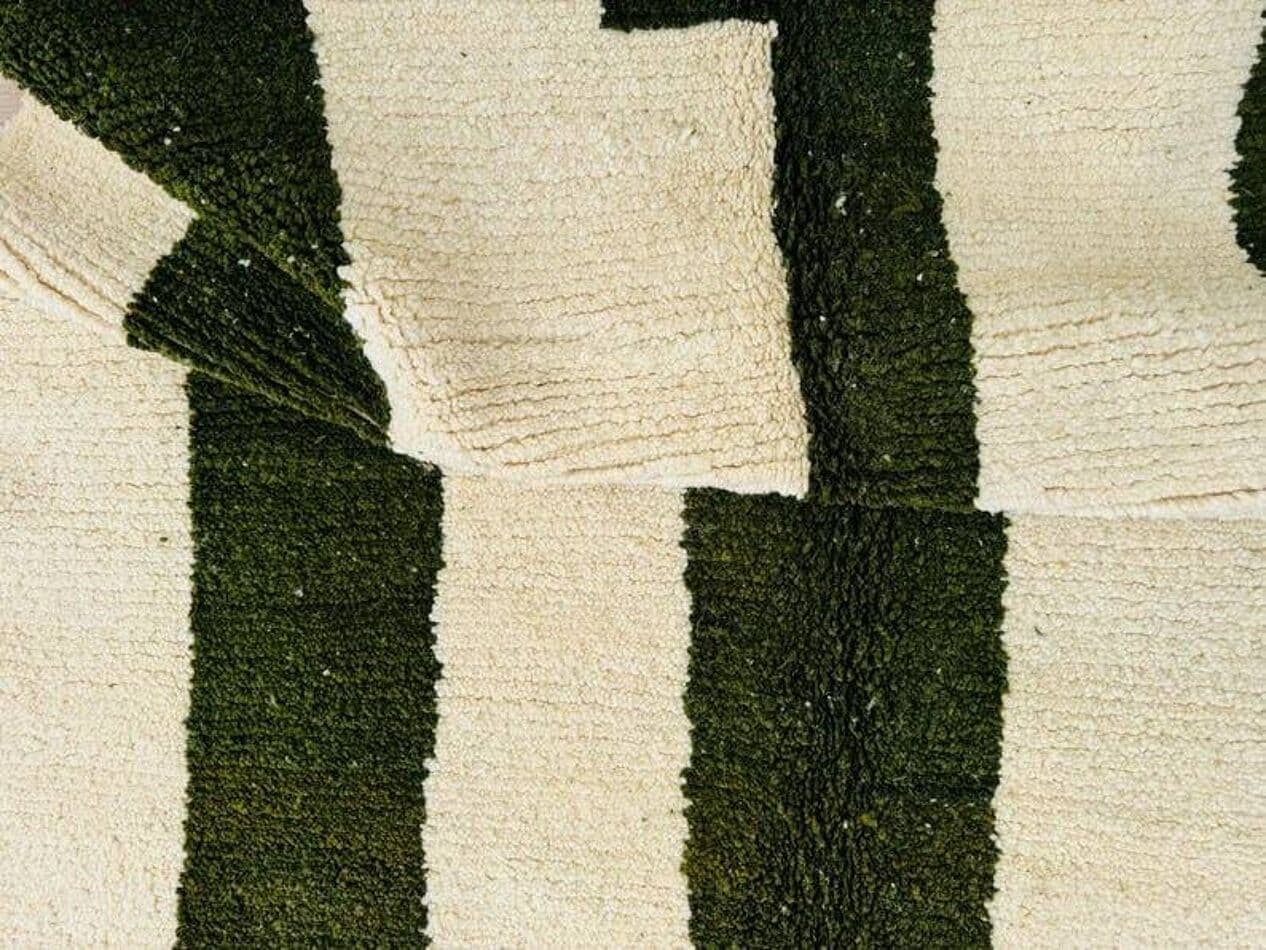 Ręcznie tkany dywan 100x200 cm, wełna, zielony, Maroko - 204247