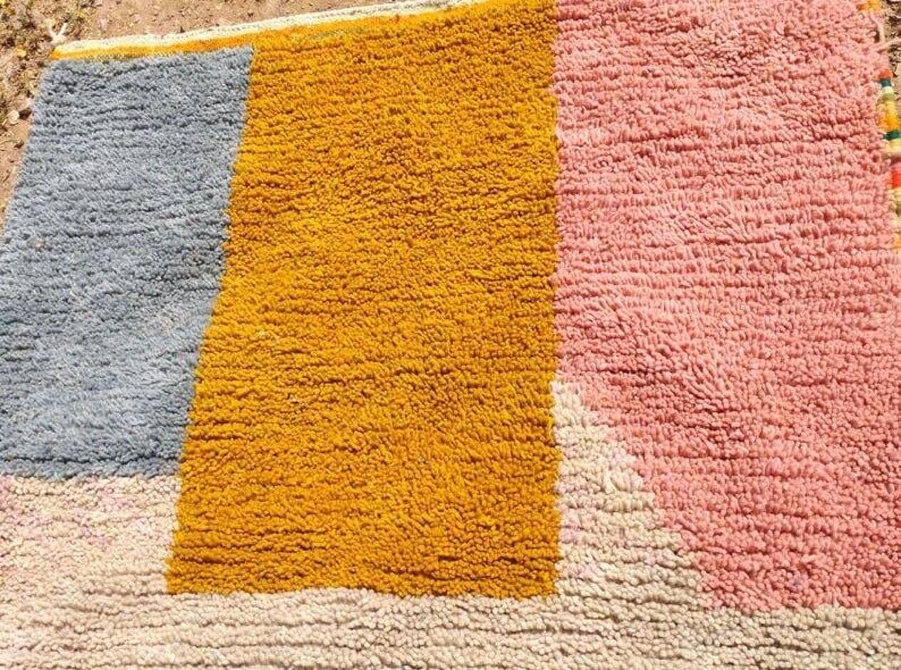 Ręcznie tkany dywan 100x200 cm, wełna, multikolor, Maroko - 204169