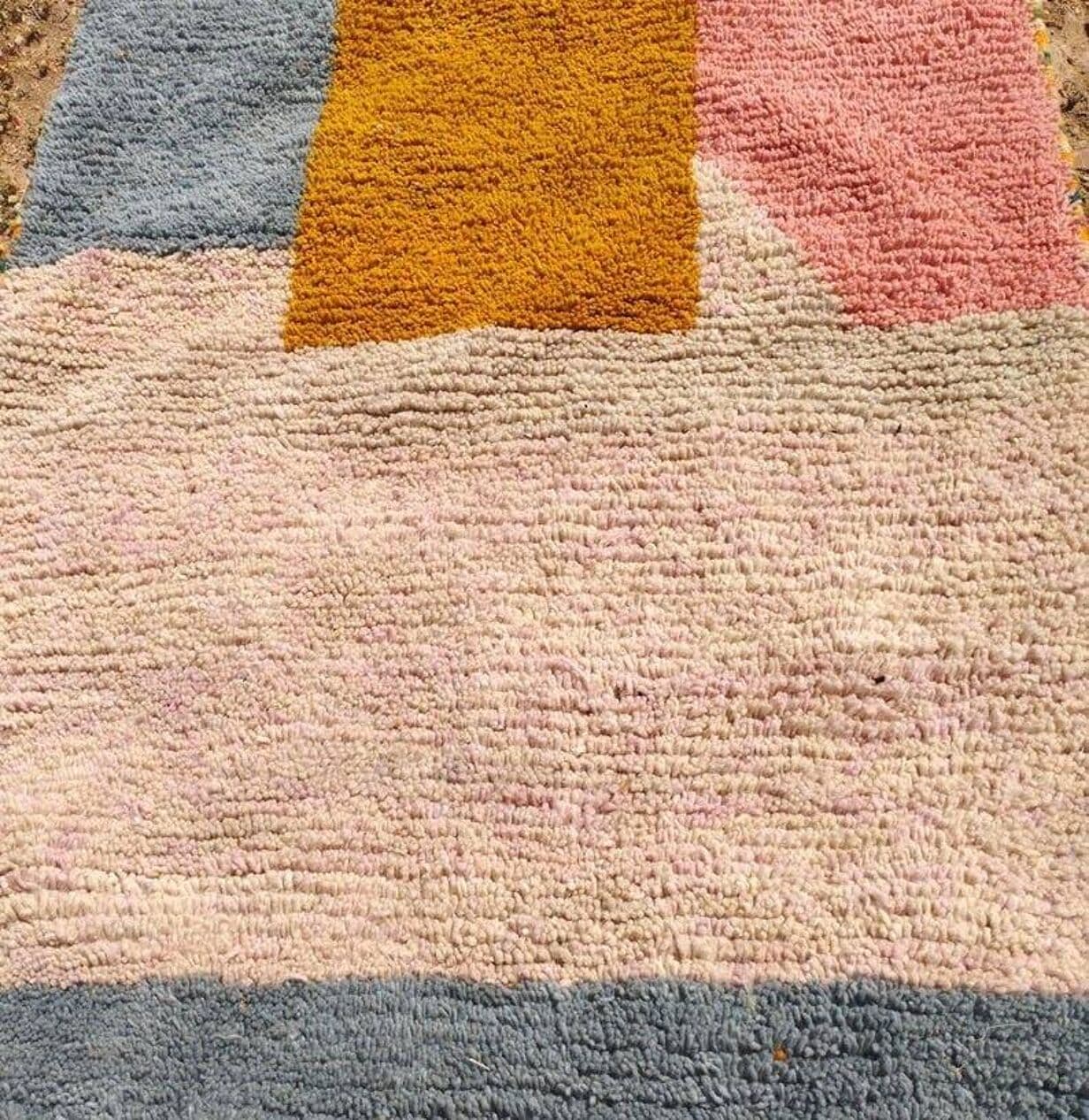 Ręcznie tkany dywan 100x200 cm, wełna, multikolor, Maroko - 204164