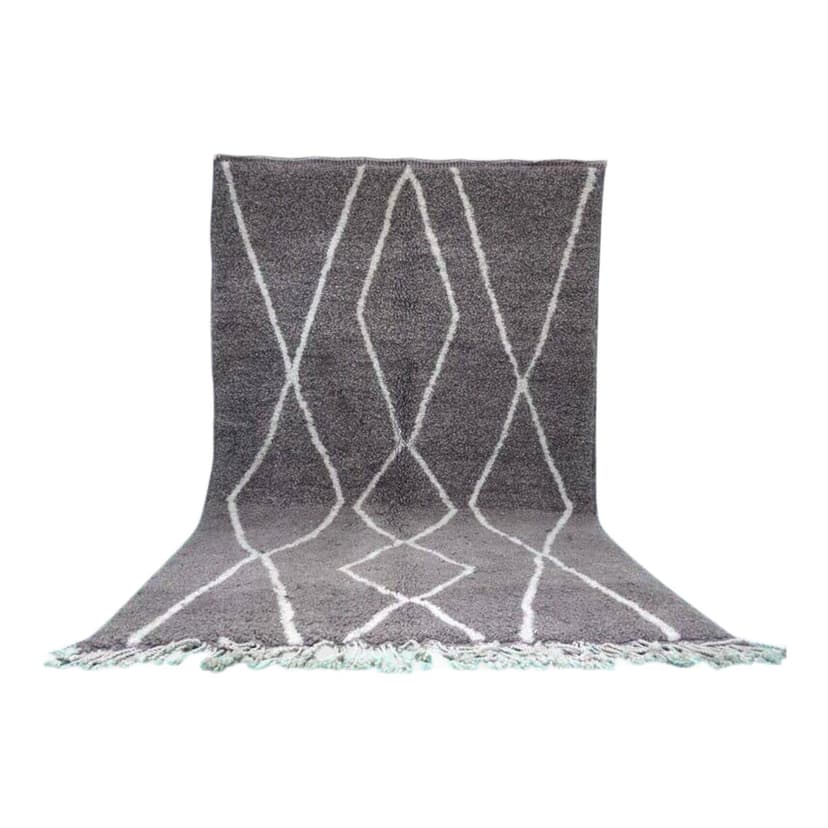 Ręcznie tkany dywan 200x300 cm, wełna, szary, Maroko