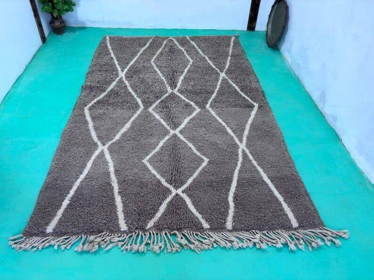 Ręcznie tkany dywan 200x300 cm, wełna, szary, Maroko - 204129