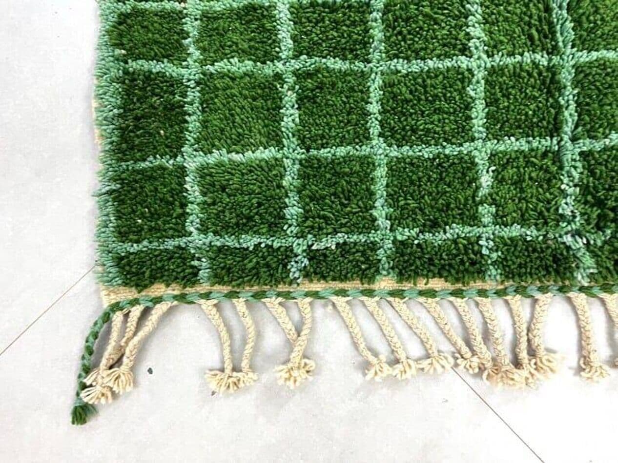 Ręcznie tkany dywan 200x300 cm, wełna, zielony, Maroko - 204124