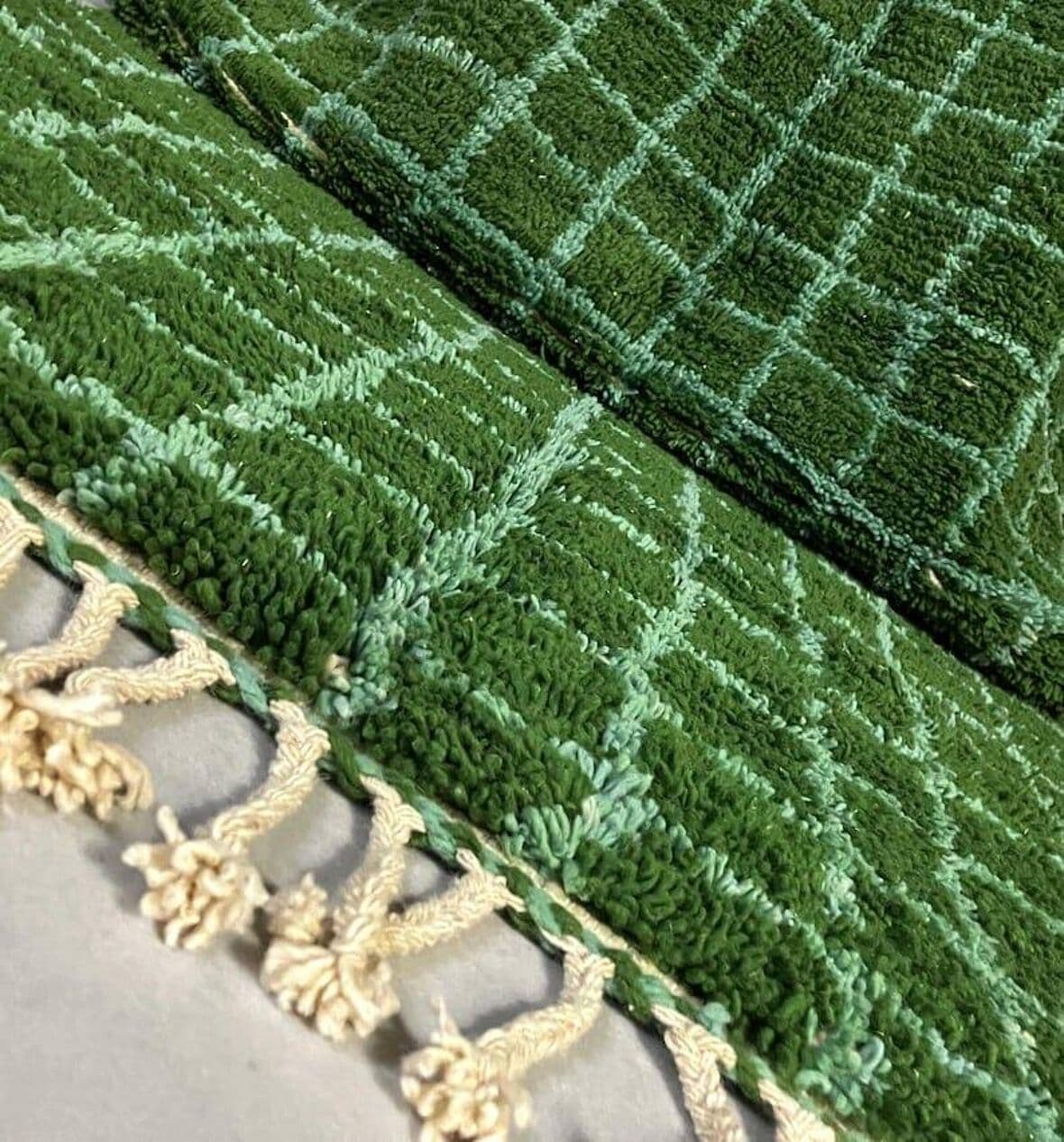 Ręcznie tkany dywan 200x300 cm, wełna, zielony, Maroko - 204119