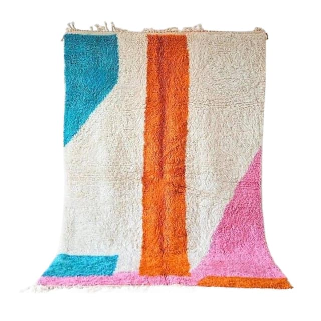 Ręcznie tkany dywan 100x200 cm, wełna, multikolor, Maroko - WYMIARY