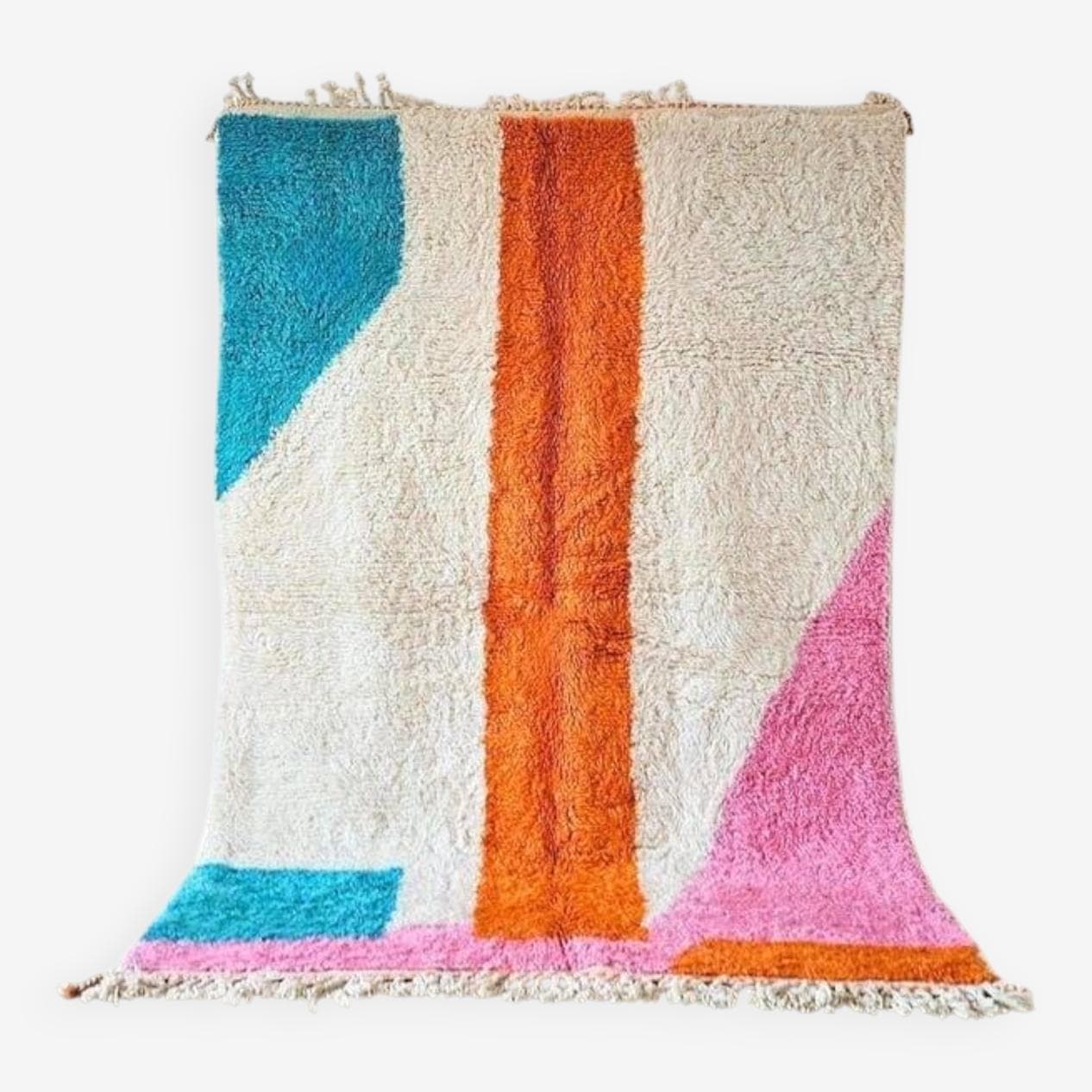 Ręcznie tkany dywan 100x200 cm, wełna, multikolor, Maroko - 203987