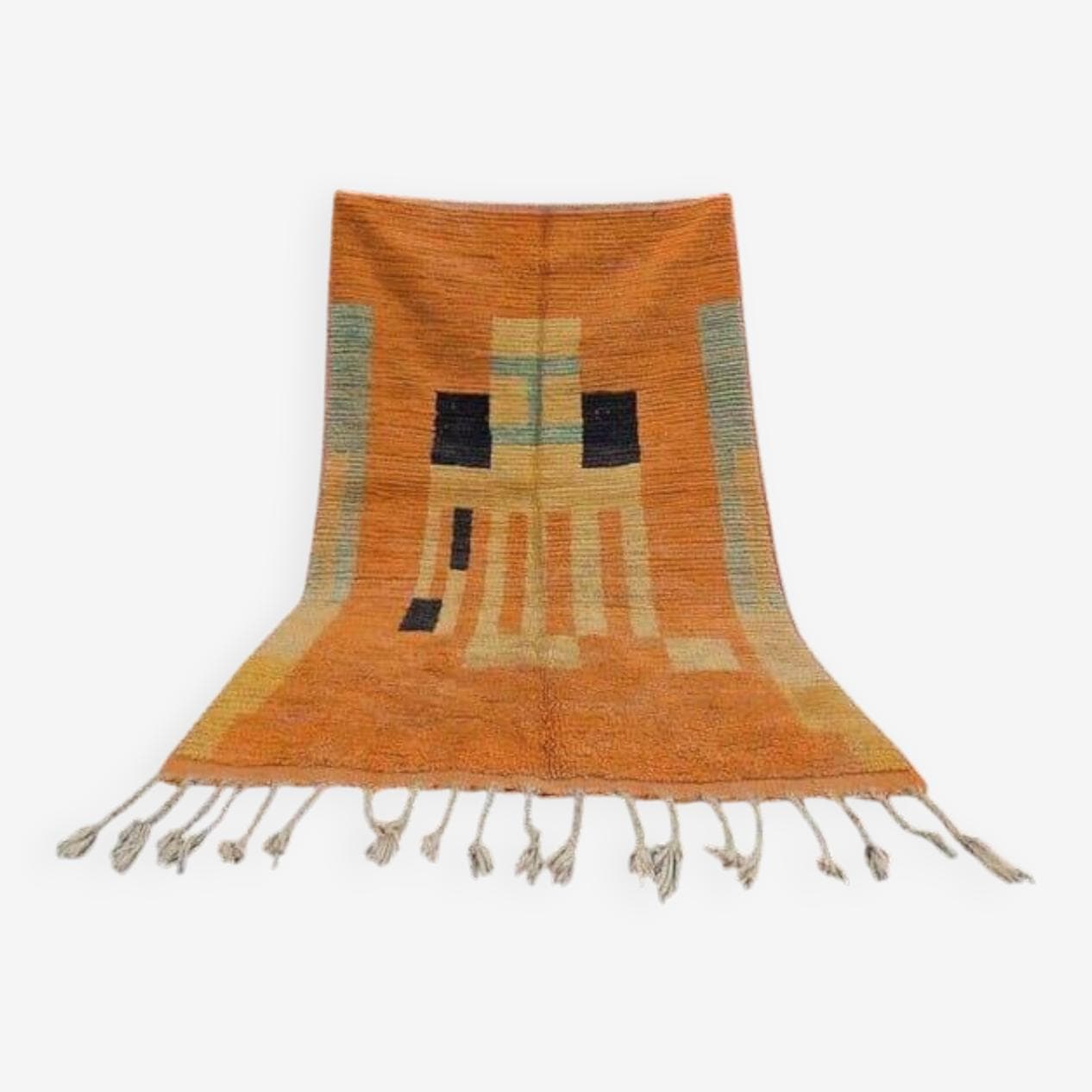 Ręcznie tkany dywan 150x250 cm, wełna, pomarańczowy, Maroko - 203848